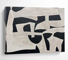 Load image into Gallery viewer, Black and White Geometric Shapes Abstract acrylic painting DLZ093
