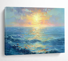 Load image into Gallery viewer, Impressionistic Sunset Seascape Painting on Canvas - “Golden Horizons” DKH760

