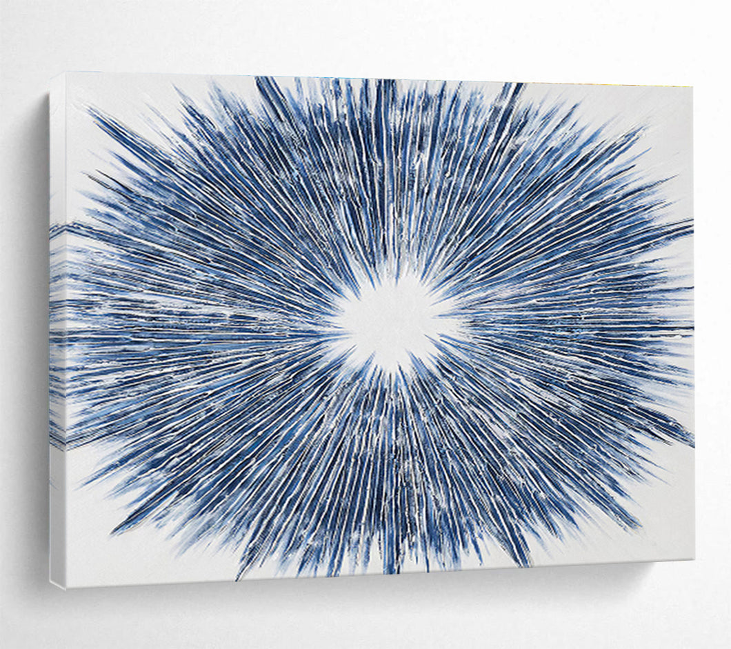 Radiating Blue Abstract Painting for Spa Lounge & Art - Inspired Bedroom DKH212