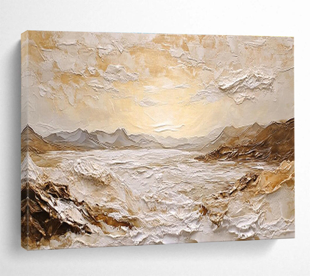 Textured Mountain - Sea Abstract Painting (Revisited) DKH460