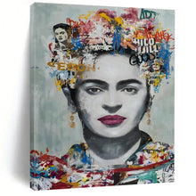 Load image into Gallery viewer, Colorful Mixed - Media Abstract Portrait, Frida - Themed Art for Bohemian Living Room &amp; Art Gallery LargeART2184
