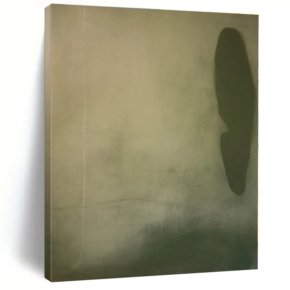 Subtle Green and Beige Abstract Acrylic Art - Perfect for Zen - inspired Yoga Studio & Calming Nursery LargeART0577