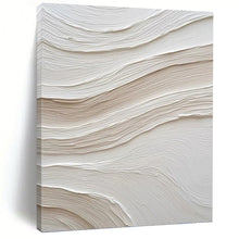 Load image into Gallery viewer, “Textured White Waves” Abstract Painting on Canvas, Minimalist Bathroom Decor DKH1024
