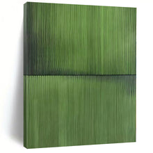 Load image into Gallery viewer, Grand Hand - painted Dual Green Stripes Acrylic Art for Minimalist Offices LargeART0197
