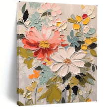 Load image into Gallery viewer, Colorful Textured Floral Abstract Art, Perfect for Cheerful Kitchen &amp; Bright Sunroom LargeART2128
