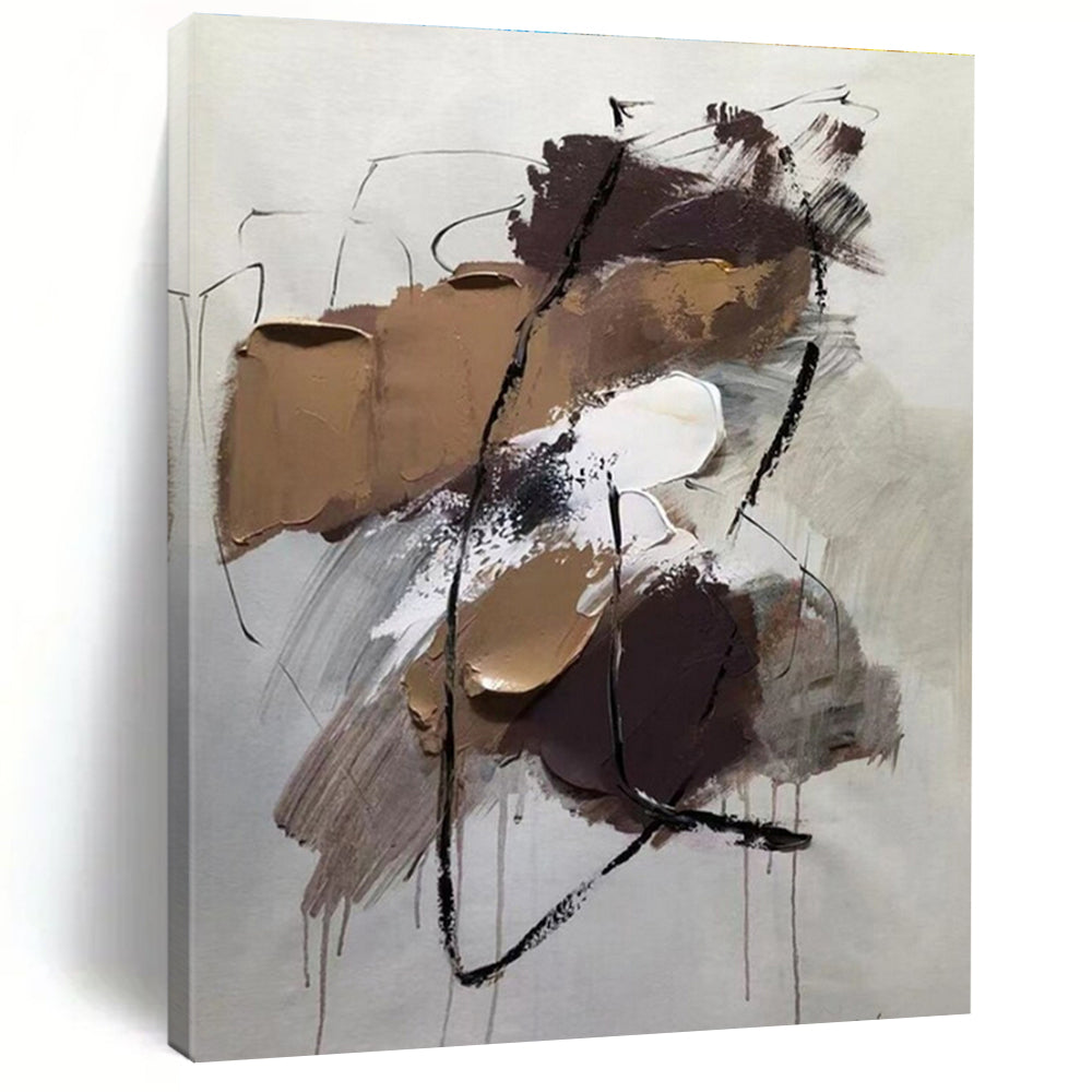 Custom Large Neutral Textured Abstract - Perfect for Minimalist Office & Calm Waiting Area LargeART0775