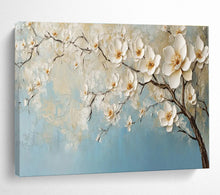 Load image into Gallery viewer, Textured White Blossom Tree Abstract Painting on Canvas - “Serene Blooms” DKH671
