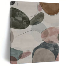 Load image into Gallery viewer, “Colorful Pebble Patterns” - Grey, Pink, Blue Abstract Art on Canvas DKH1157
