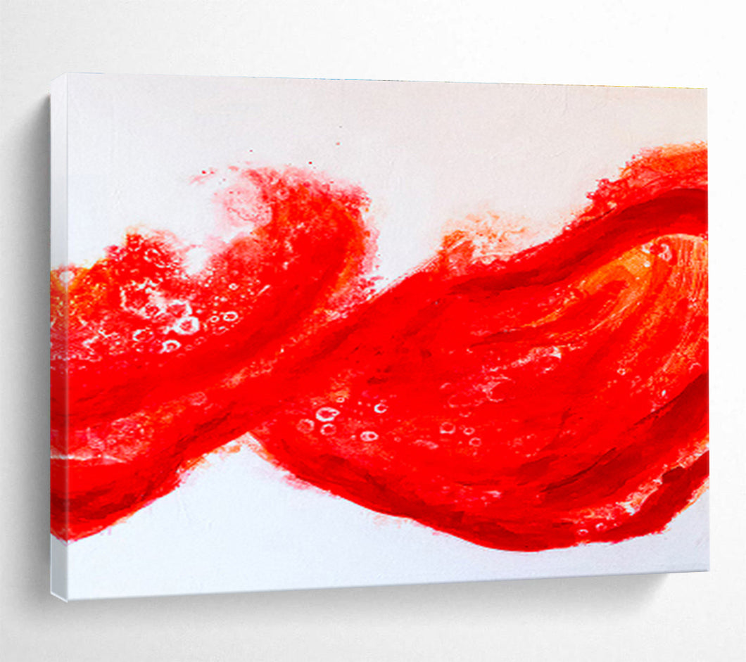 Dynamic Red Abstract Painting on Canvas DKH569