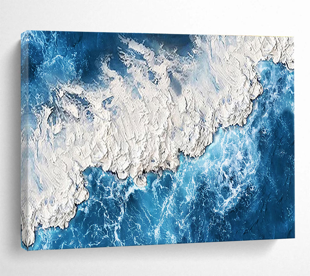 Textured Ocean Painting on Canvas - “Arctic Waters” DKH785