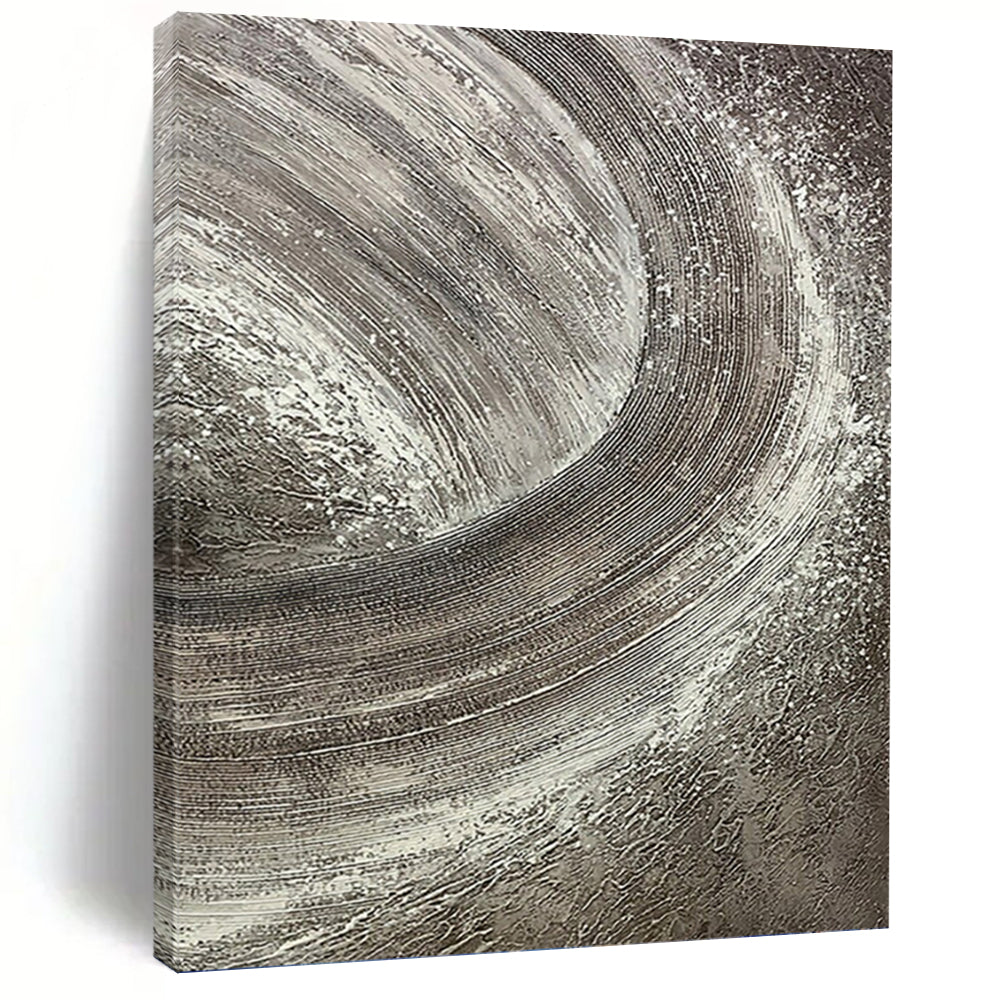 “Grey and White Textured Abstract” - Textural Abstract Art on Canvas DKH1542