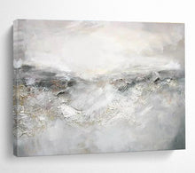 Load image into Gallery viewer, Gray And White Abstract Landscape Painting On Canvas DKH441
