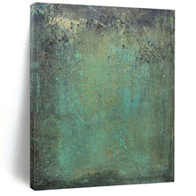 Load image into Gallery viewer, “Mossy Green Textured Abstract” - Green Abstract Art on Canvas DKH1192
