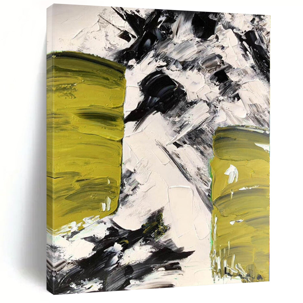 Oversized Bold Green and Black Abstract Acrylic for Modern Office & Dynamic Game Room LargeART0305