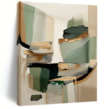 Load image into Gallery viewer, Large - Scale Green and Gold Abstract Collage - Ideal for Luxury Home Office &amp; Art - Deco Living Room LargeART0764

