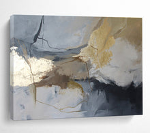 Load image into Gallery viewer, Gray Gold White Harmony Abstract Painting DKH519
