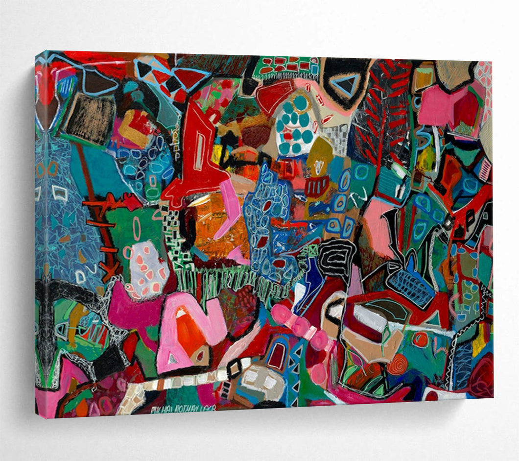 “Vibrant Color Explosion” - Bold Abstract Acrylic, Great for Creative Office and Living Room DLZ242