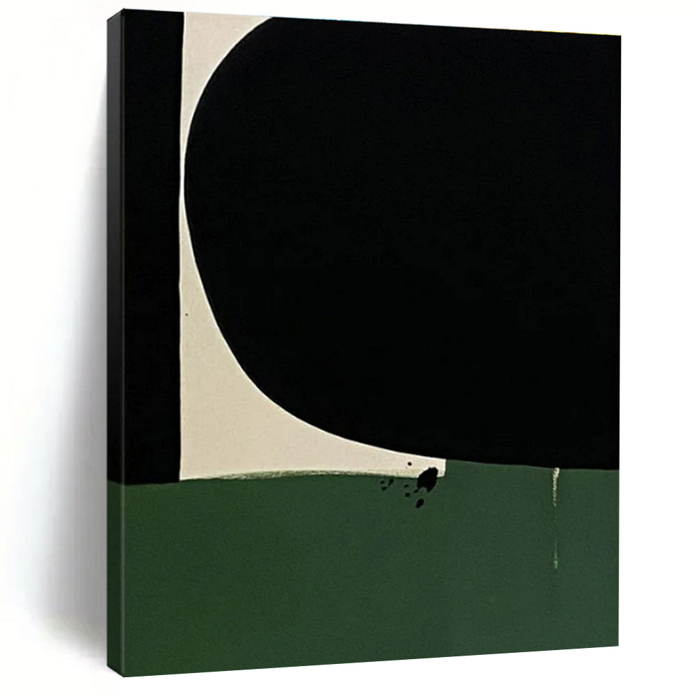 Black, White, and Green Geometric Acrylic Art - Perfect for Modernist Hallway & Minimalist Gallery LargeART0651