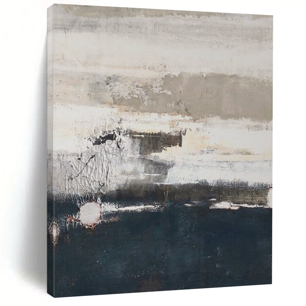 Grey - Blue Layered Abstract Acrylic Art, Ideal for Home Office & Living Room Corners LargeART0984