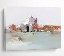 Load image into Gallery viewer, Soft - Toned Venice View Abstract Painting on Canvas - “Venice Whispers” DKH633
