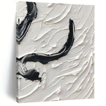 Load image into Gallery viewer, “Black &amp; White Curved Impasto” – Thick black and white impasto, curved shapes DTP400
