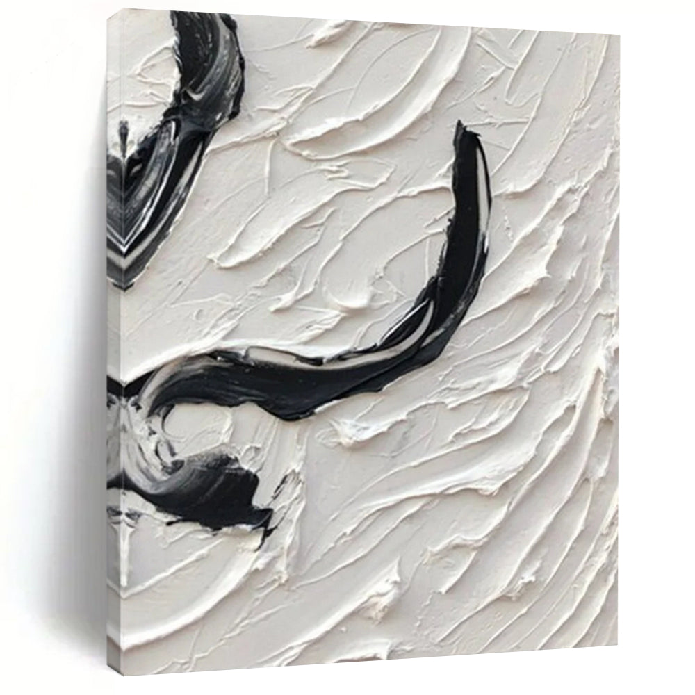 “Black & White Curved Impasto” – Thick black and white impasto, curved shapes DTP400