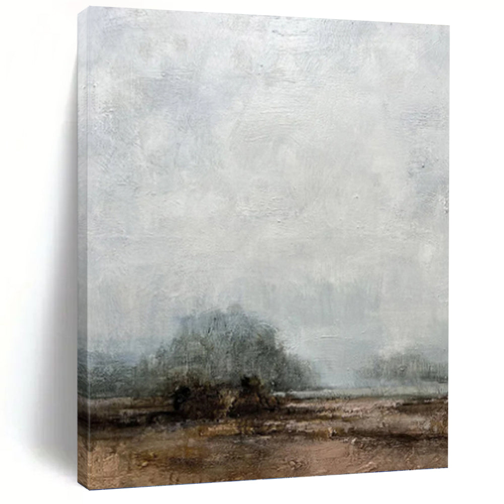 “Misty Field & Sky” - Atmospheric Landscape Art on Canvas DKH1510