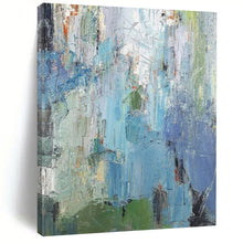 Load image into Gallery viewer, Textured Abstract Art, Cool Color Palette for Relaxing Reading Nook &amp; Coastal Home Office LargeART2262
