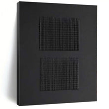 Load image into Gallery viewer, Grand Hand - painted Double Black Textured Squares Acrylic Art for Modern Studies LargeART0153
