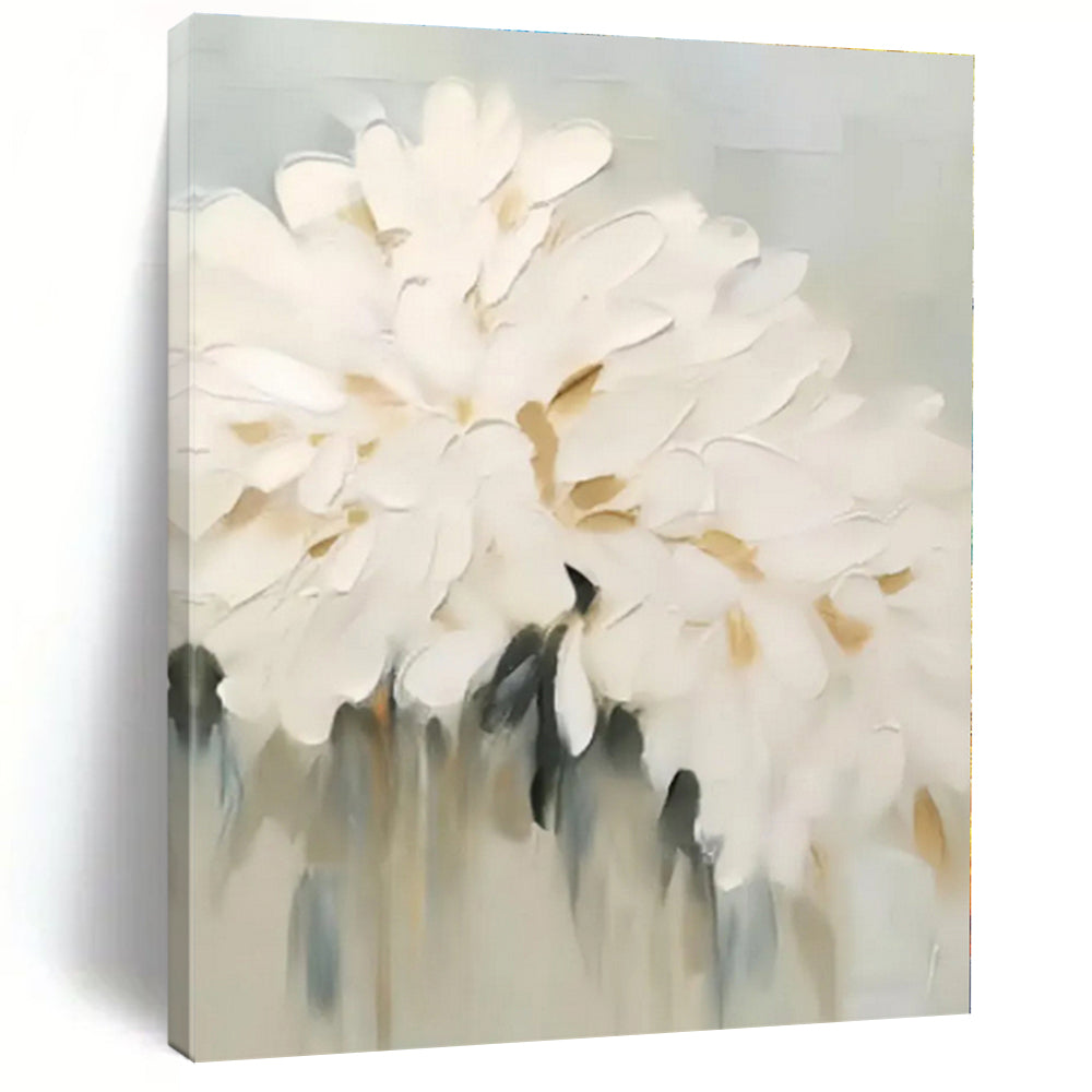 White Flower Bouquet Acrylic Art - For Bedroom & Feminine - Themed Room Decoration LargeART0543