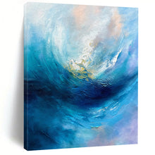 Load image into Gallery viewer, Impressionist Abstract Art, Color - Blended Fluid Painting for Coastal Bedroom &amp; Relaxation Nook LargeART2250
