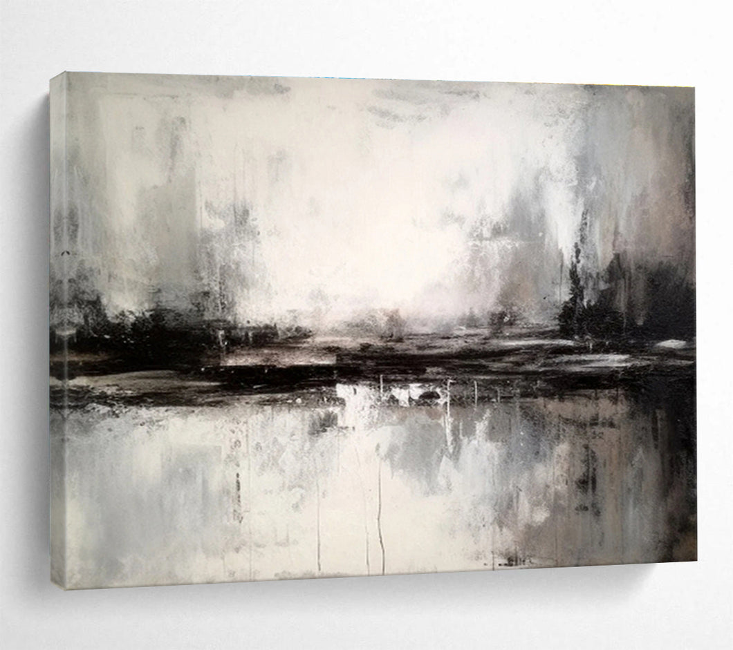 Black - White Abstract Landscape for Minimalist Bedroom & Monochrome Gallery DKH153