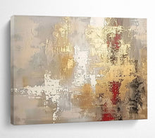 Load image into Gallery viewer, Elegant Gray and Gold Abstract Textures Abstract acrylic painting DLZ045
