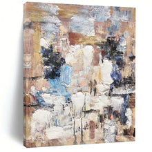 Load image into Gallery viewer, “Muted Tones Abstract Landscape” - Beige, Blue, Grey Abstract Art on Canvas DKH1303
