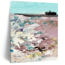 Load image into Gallery viewer, Abstract Coastal Reverie – Turquoise, Pink, Purple, and Green Seaside Abstract DTP198
