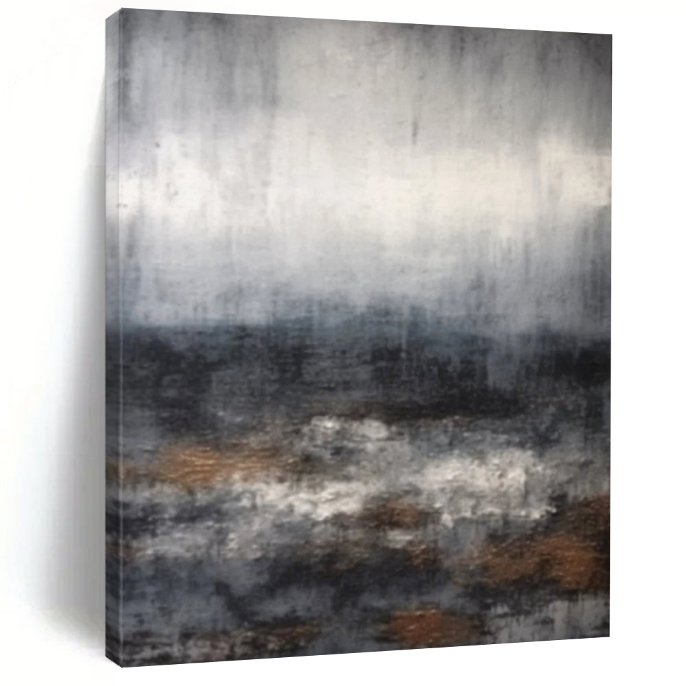 “Stormy Sea” – Blended gray, blue, and brown, abstract ocean with rough waves DTP368