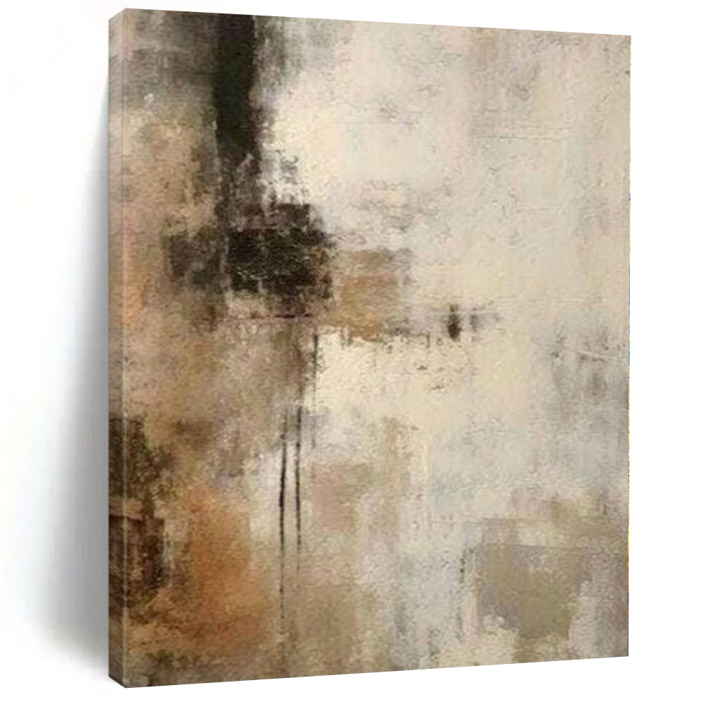 Earth - Toned Abstract Blend Abstract Canvas Painting, Suited for Rustic Living Room & Calm Bedroom LargeART1210