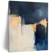 Load image into Gallery viewer, Navy &amp; Gold Abstract Canvas Painting 2, Suited for Art - Filled Hallway &amp; Modern Boutique LargeART1310
