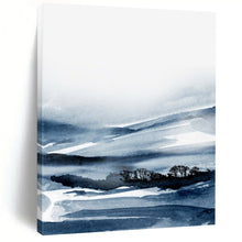 Load image into Gallery viewer, Indigo Mountain Mist – Watercolor Landscape with Deep Blues DTP231
