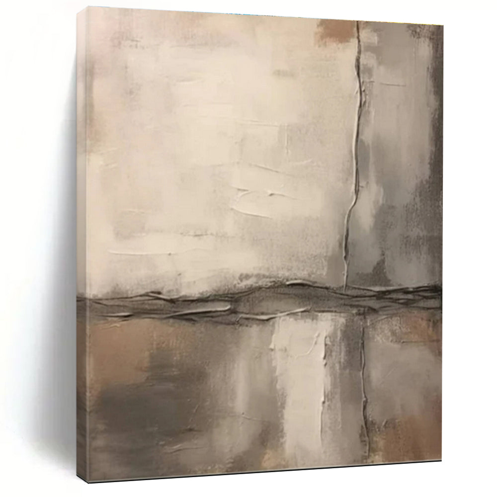 Neutral Tones with Textured Line Art – Perfect for Contemporary Living Room & Serene Yoga Studio LargeART0711