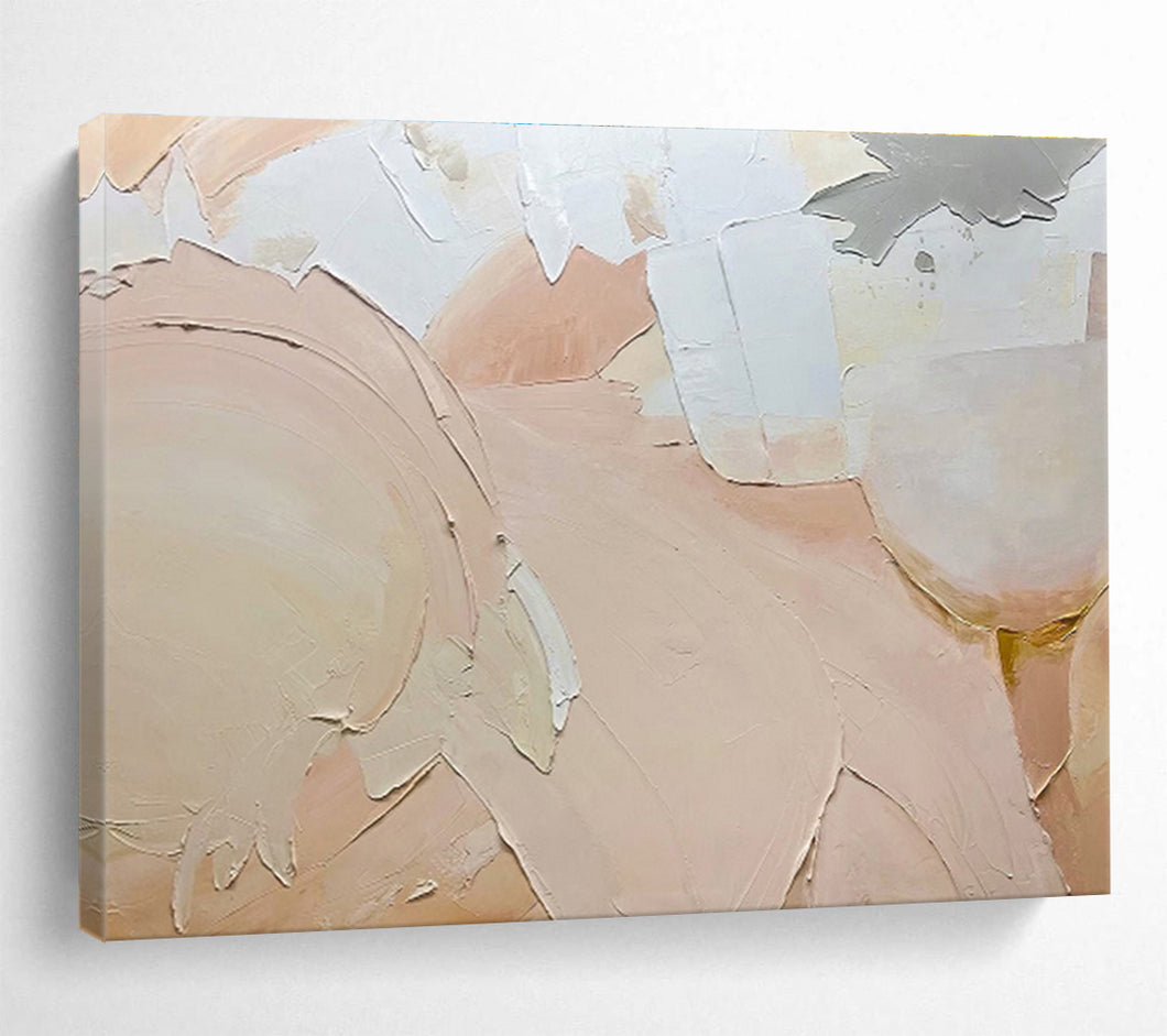 Blush - Toned Textured Abstract Painting for Bridal Suite & Calm Reading Nook DKH186