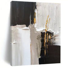 Load image into Gallery viewer, Large Black - White - Gold Accents Art - Perfect for Luxury Bedroom &amp; Upscale Hotel Suite LargeART0788
