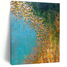 Load image into Gallery viewer, Hand - painted Massive Riverbank Abstract Scene Acrylic Art for Rustic Dining Rooms LargeART0067

