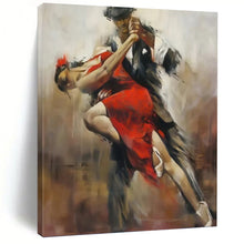 Load image into Gallery viewer, “Dramatic Red Dress Dance” - Expressive Dance Art on Canvas DKH1637
