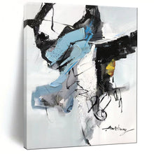 Load image into Gallery viewer, Blue &amp; Gray Abstract Form Painting, Perfect for Contemporary Hallway &amp; Chic Office LargeART2086
