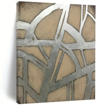 Load image into Gallery viewer, Silver &amp; Beige Abstract Art, Ideal for Modern Loft &amp; Sophisticated Office LargeART2328

