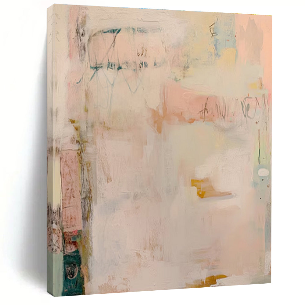 Soft Pastel Abstract Art - Ideal for Feminine Bedroom & Cozy Café Corner LargeART0684