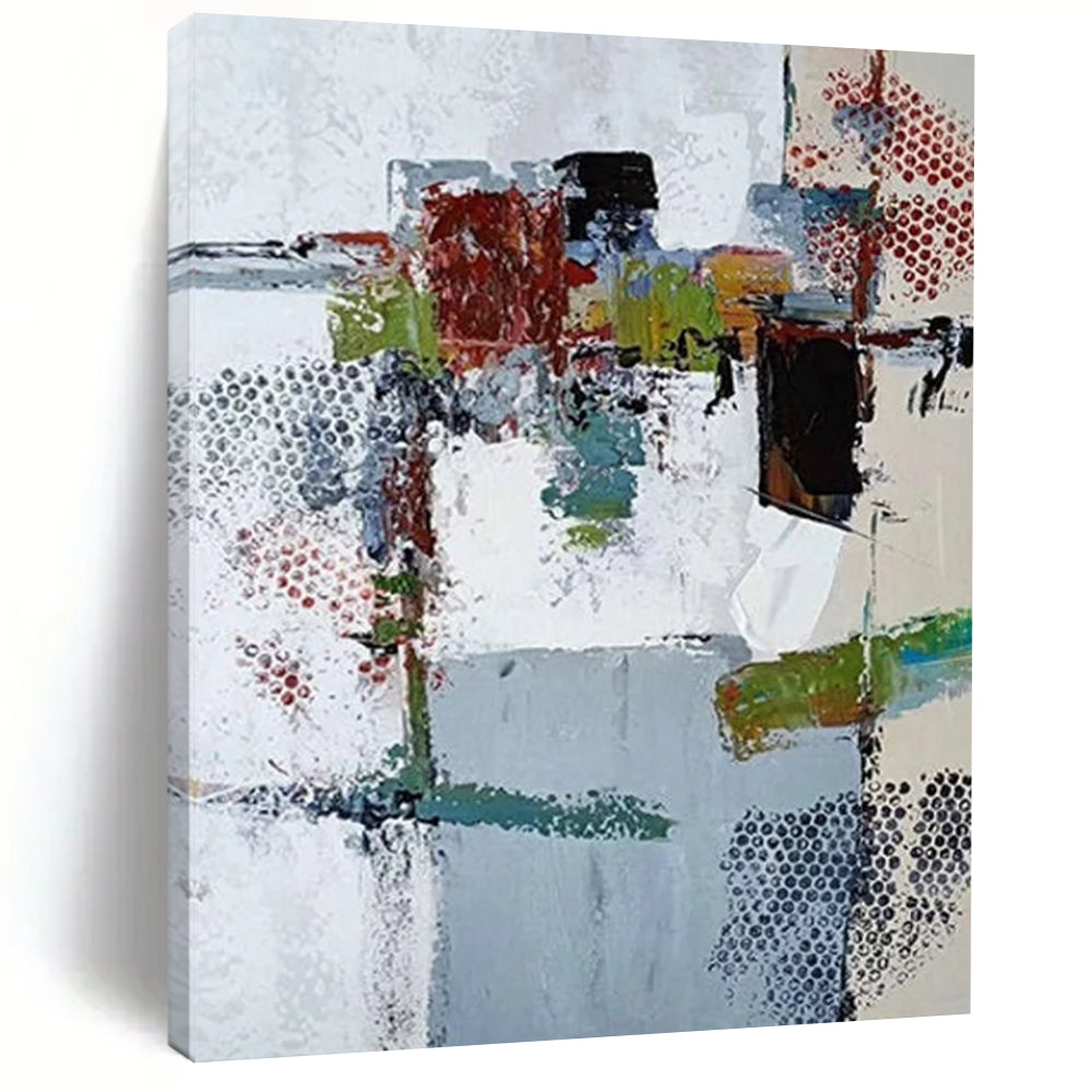 “Vibrant Mingle” – Multicolored Dotted Abstract Acrylic with Lively Hues DTP042