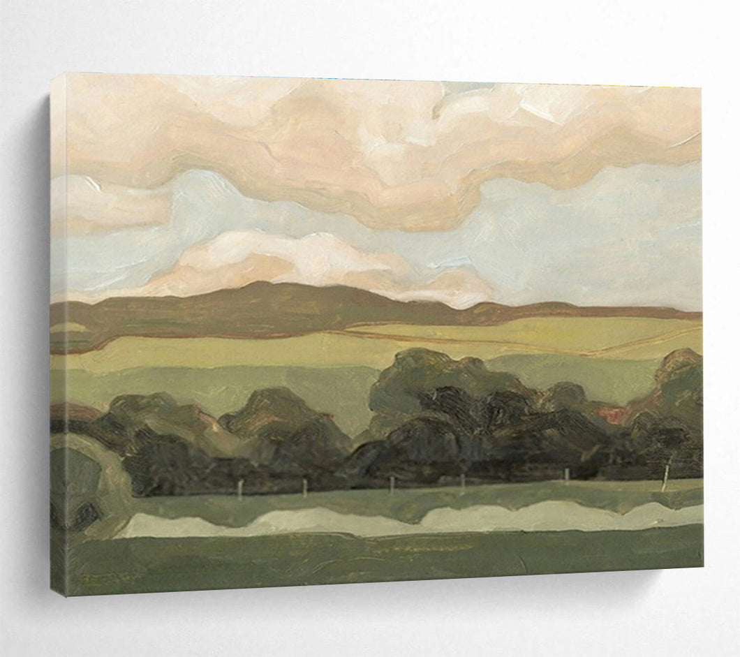 Pastoral Landscape Abstract Painting On Canvas DKH425
