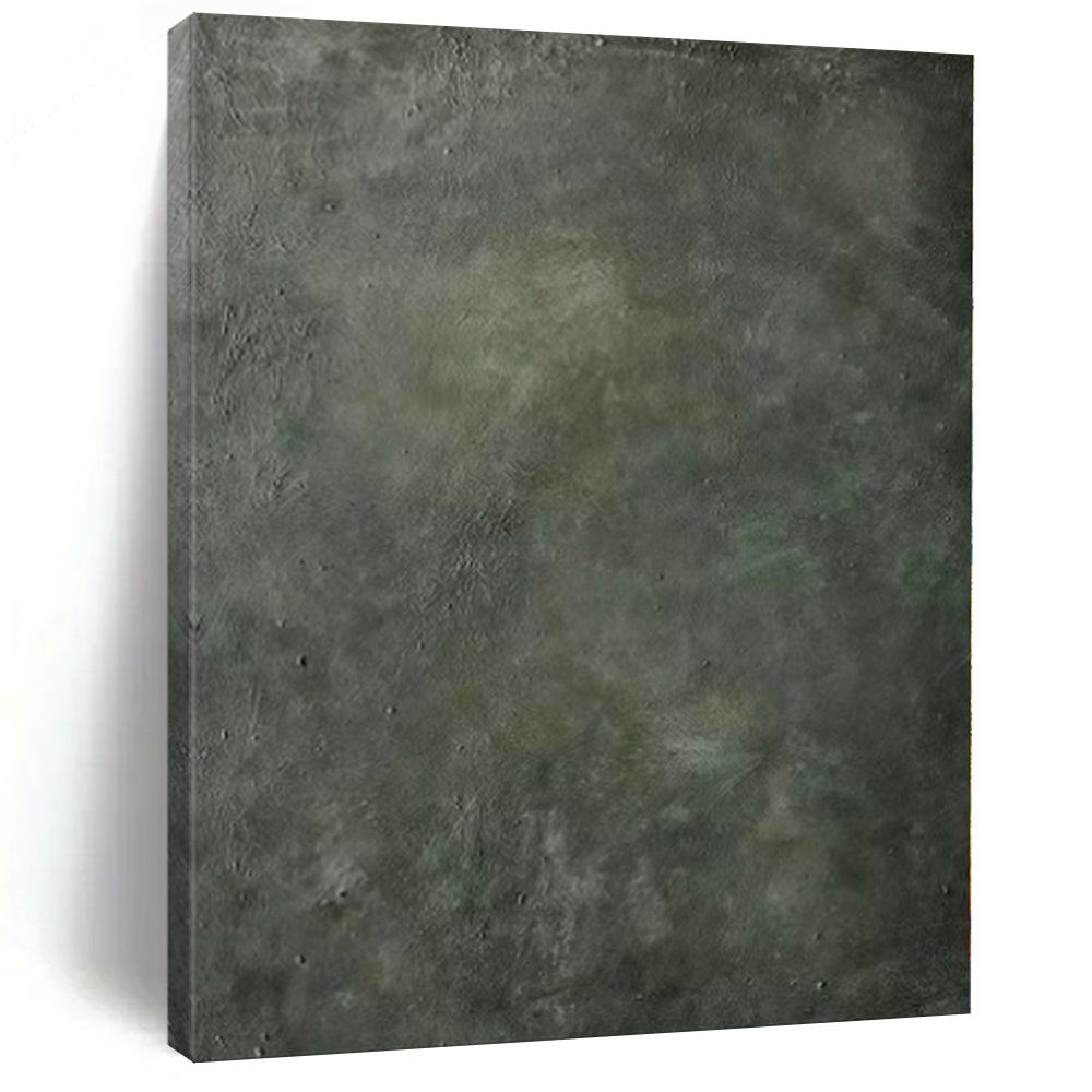 Large - Format Hand - painted Dark Green Textured Acrylic Art for Dramatic Dining Rooms LargeART0143